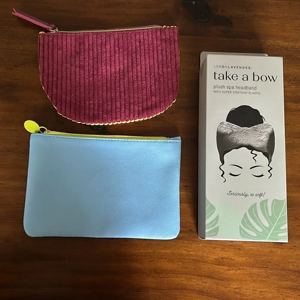 Ipsy cosmetic bad and headband NWT